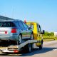 tow truck towing a car